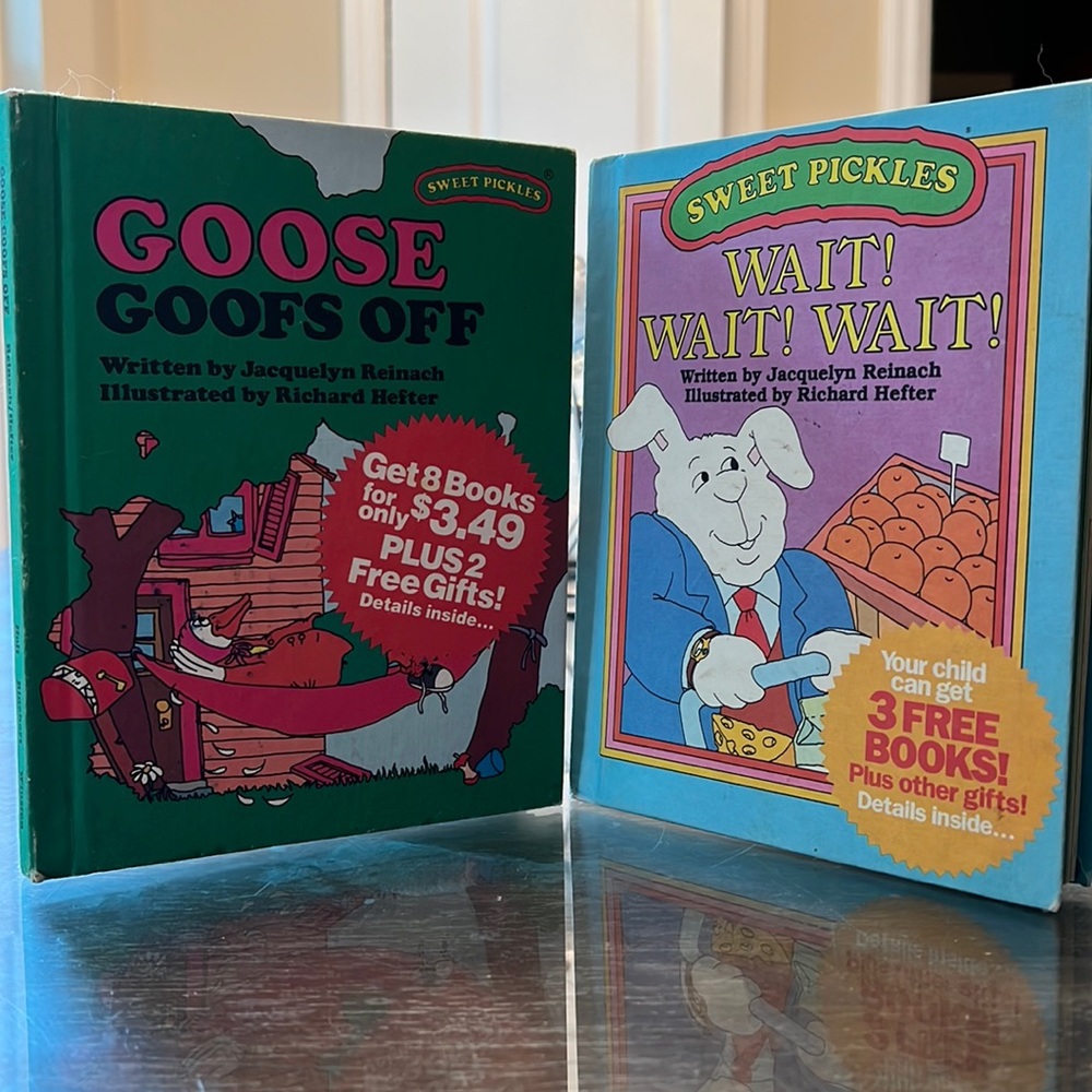 Sweet Pickles 80s Children’s books “Goose Goofs Off” “Wait! Wait! Wait!” Vintage